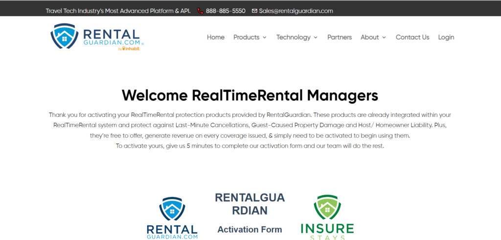 Cover Image Showing Rental Guardian Home Page