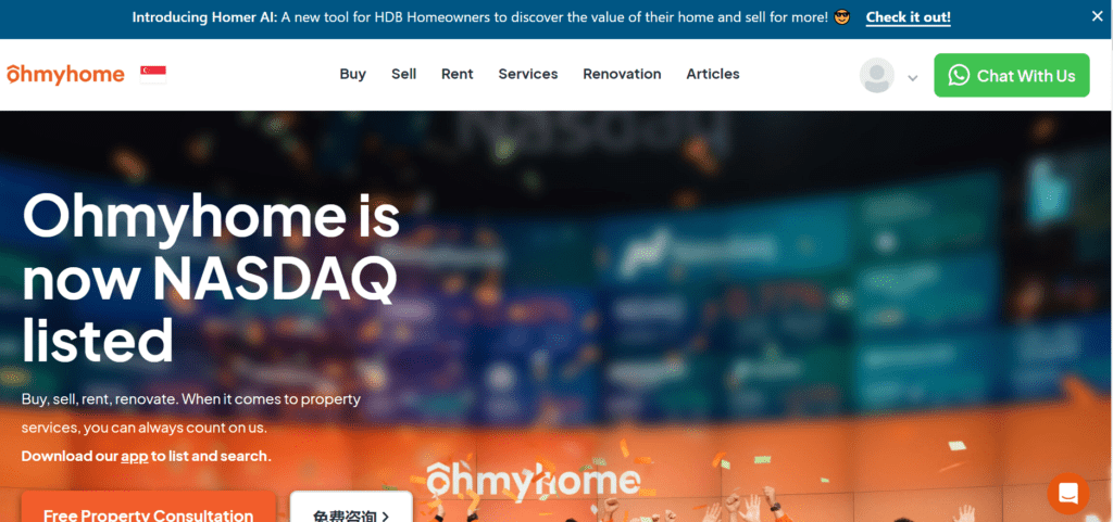Cover Image Showing HomePage of OhmyHome
